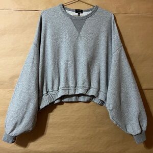 R13 Gray Cropped Sweatshirt